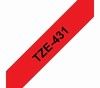 TZE431 TZe-431 schwarz auf rot, laminiert